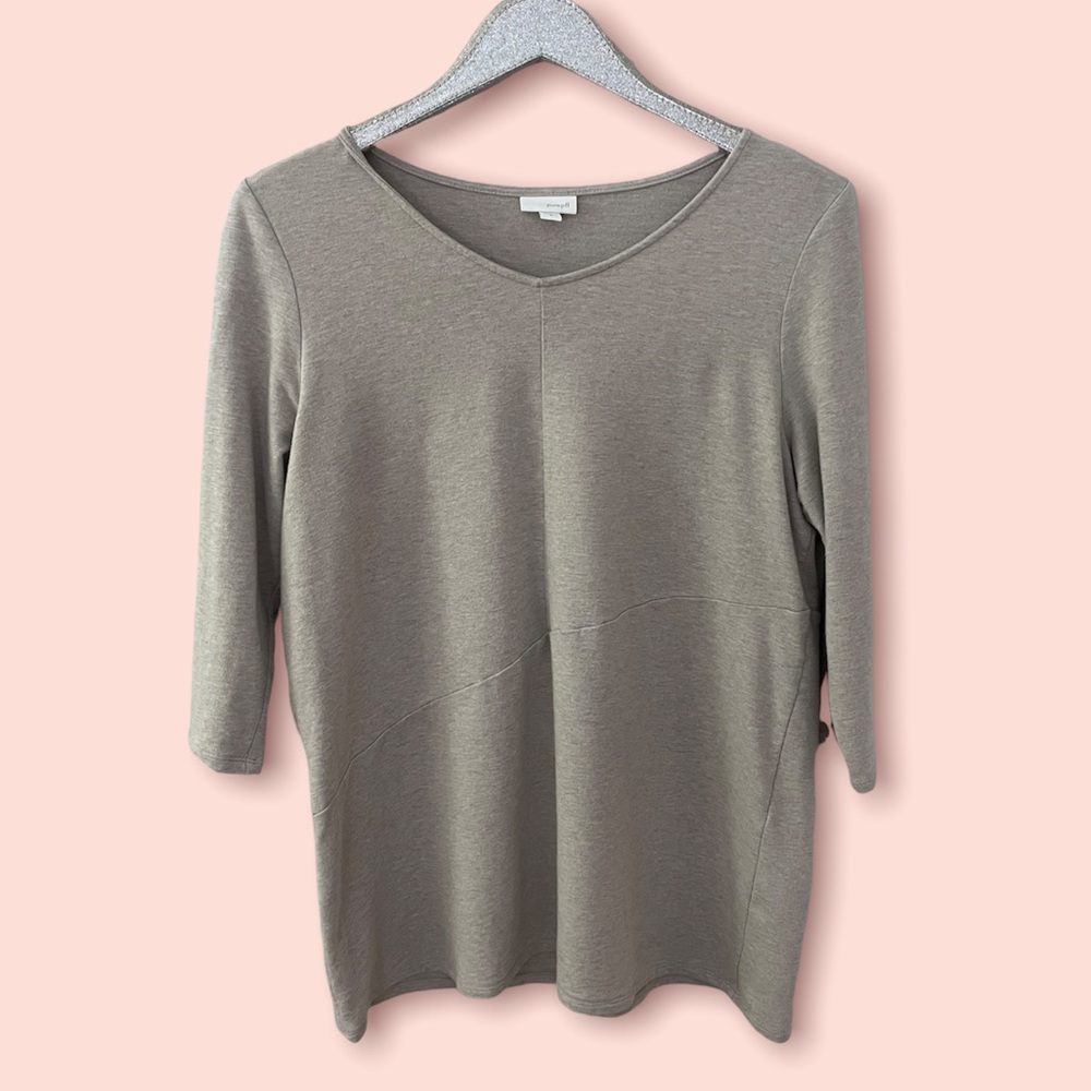J. Jill Pure Jill Tan 3/4 Length Sleeve Soft Tunic Top